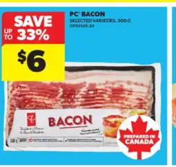 Real Canadian Superstore PC BACON, 500 G offer