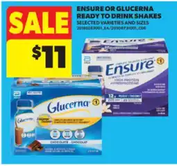 Real Canadian Superstore ENSURE OR GLUCERNA READY TO DRINK SHAKES offer