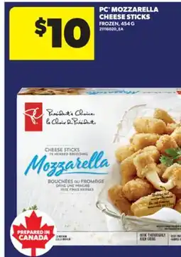 Real Canadian Superstore PC MOZZARELLA CHEESE STICKS, 454 G offer