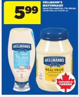 Real Canadian Superstore HELLMANN'S MAYONNAISE, 710-890 ML offer