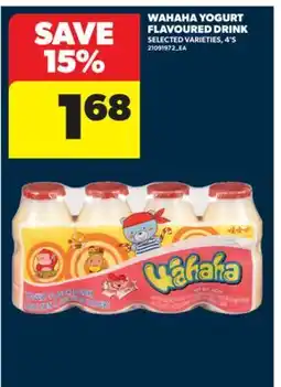 Real Canadian Superstore WAHAHA YOGURT FLAVOURED DRINK, 4'S offer