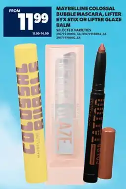 Real Canadian Superstore MAYBELLINE COLOSSAL BUBBLE MASCARA, LIFTER EYX STIX OR LIFTER GLAZE BALM offer