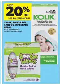 Real Canadian Superstore CHASE, BOOGIES OR KANDOO WIPES BABY NEEDS offer
