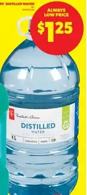 Real Canadian Superstore PC DISTILLED WATER, 4 L offer