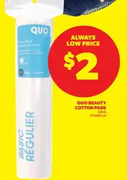 Real Canadian Superstore QUO BEAUTY COTTON PADS, 125'S offer