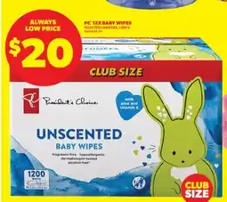 Real Canadian Superstore PC 12X BABY WIPES, 1200'S offer