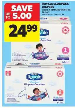 Real Canadian Superstore ROYALE CLUB PACK DIAPERS, 78-96'S offer