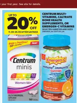 Real Canadian Superstore CENTRUM MULTI-VITAMINS, CALTRATE BONE HEALTH SUPPLEMENTS, OR EMERGEN-C VITAMINS offer