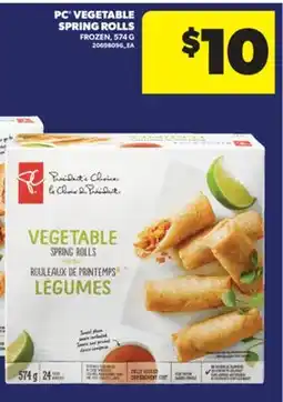 Real Canadian Superstore PC VEGETABLE SPRING ROLLS, 574 G offer