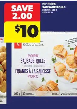 Real Canadian Superstore PC PORK SAUSAGE ROLLS, 500 G offer