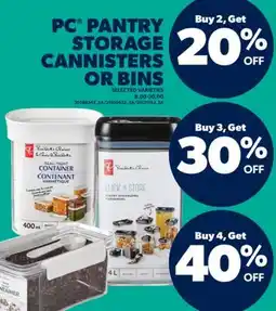 Real Canadian Superstore PC PANTRY STORAGE CANNISTERS OR BINS offer