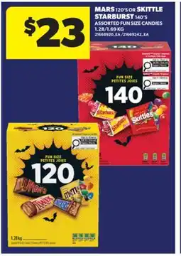 Real Canadian Superstore MARS, 120'S OR SKITTLE STARBURST, 140'S offer
