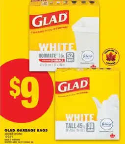 No Frills GLAD GARBAGE BAGS, 10-52'S offer