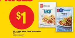 No Frills PC or BLUE MENU TACO SEASONING, 24 G offer