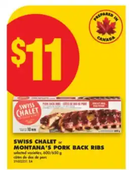 No Frills SWISS CHALET OR MONTANA'S PORK BACK RIBS, 600/650 G offer