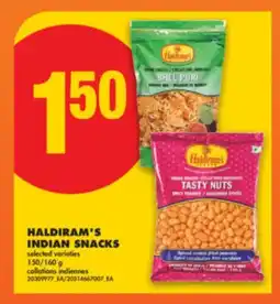 No Frills HALDIRAM'S INDIAN SNACKS, 150/160 G offer