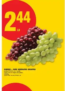 No Frills GREEN or RED SEEDLESS GRAPES offer