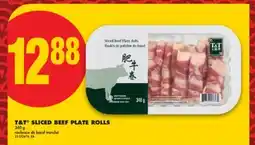 No Frills T & T SLICED BEEF PLATE ROLLS, 340 G offer