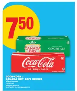 No Frills COCA-COLA OR CANADA DRY SOFT DRINKS, 12X355 ML offer