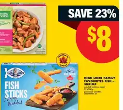 No Frills HIGH LINER FAMILY FAVOURITES FISH OR SHRIMP, 315-700 G offer