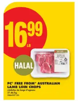 No Frills PC FREE FROM AUSTRALIAN LAMB LOIN CHOPS offer