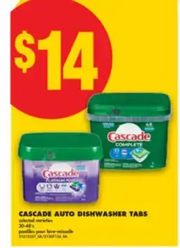 No Frills CASCADE AUTO DISHWASHER TABS, 30-48' s offer