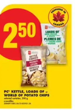 No Frills PC KETTLE, LOADS OF OR WORLD OF POTATO CHIPS, 200 G offer