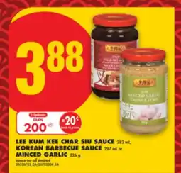 No Frills LEE KUM KEE CHAR SIU SAUCE, 282 ML KOREAN BARBECUE SAUCE, 297 ML or MINCED GARLIC, 326 G offer