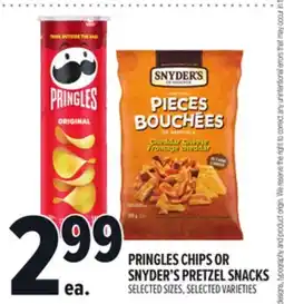 Metro PRINGLES CHIPS OR SNYDER'S PRETZEL SNACKS offer