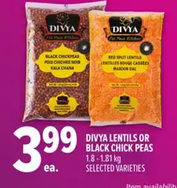 Metro DIVYA LENTILS OR BLACK CHICK PEAS offer