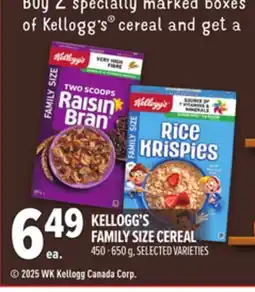 Metro KELLOGG'S FAMILY SIZE offer