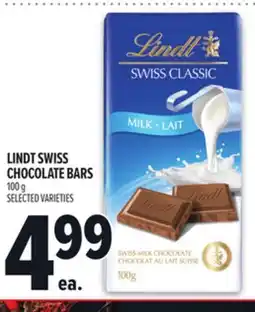 Metro LINDT SWISS CHOCOLATE BARS offer