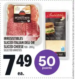 Metro IRRESISTIBLES SLICED ITALIAN DELI OR SLICED CHEESE offer