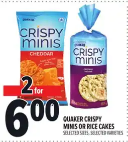Metro QUAKER CRISPY MINIS OR RICE CAKES offer