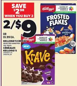 Independent Grocer KELLOGG'S CEREAL, 315-355 G offer