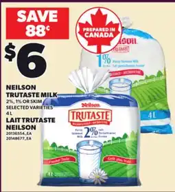 Independent Grocer NEILSON TRUTASTE MILK, 4 L offer