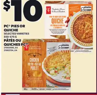 Independent Grocer PC PIES OR QUICHE, 550-575 G offer