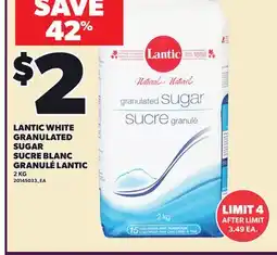Independent Grocer LANTIC WHITE GRANULATED SUGAR SUCRE BLANC GRANULÉ LANTIC, 2 KG offer
