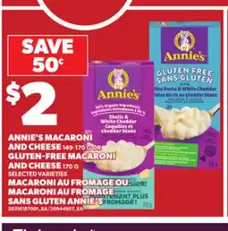 Independent Grocer ANNIE'S MACARONI AND CHEESE, 149-170 G OR GLUTEN-FREE MACARONI AND CHEESE, 170 G offer