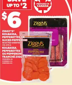 Independent Grocer ZIGGY'S KOLBASSA, PEPPERETTES OR SLICED PEPPERONI, 175-375 G offer