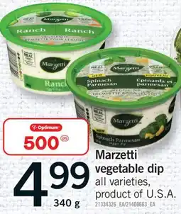 Fortinos MARZETTI VEGETABLE DIP, 340 G offer