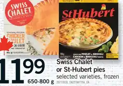 Fortinos SWISS CHALET OR ST-HUBERT PIES, 650-800 g offer