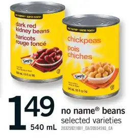 Fortinos NO NAME BEANS, 540 ML offer