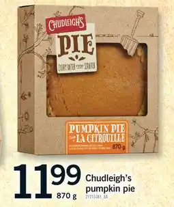 Fortinos CHUDLEIGH'S PUMPKIN PIE, 870 g offer