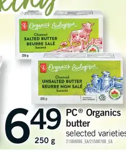 Fortinos PC ORGANICS BUTTER, 250 G offer