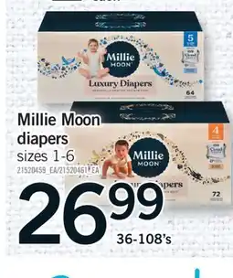 Fortinos MILLIE MOON DIAPERS, 36-108's offer