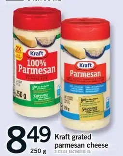 Fortinos KRAFT GRATED PARMESAN CHEESE, 250 G offer