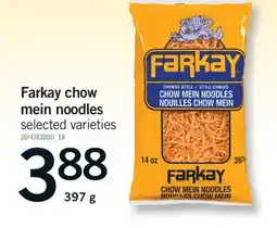 Fortinos FARKAY CHOW MEIN NOODLES, 397 G offer