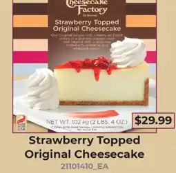 Fortinos STRAWBERRY TOPPED ORIGINAL CHEESECAKE offer