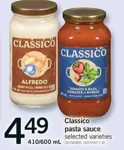 Fortinos CLASSICO PASTA SAUCE, 410/600 ML offer